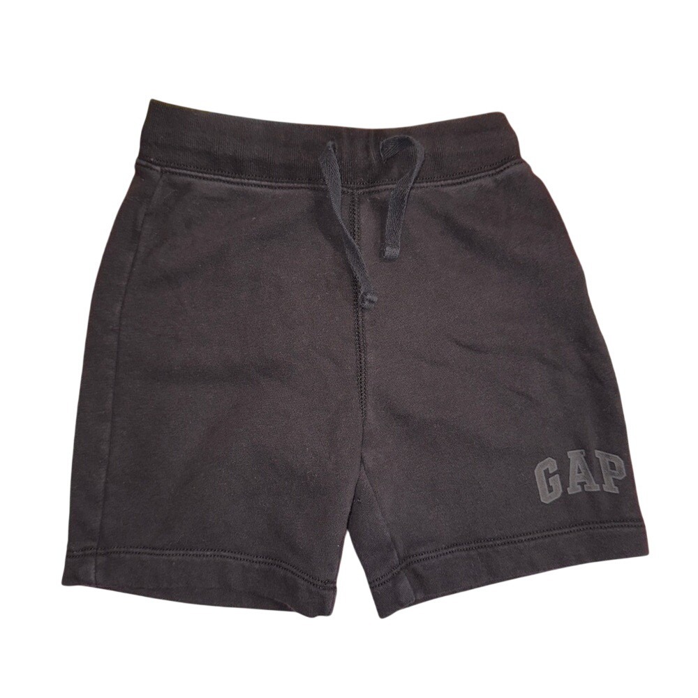 Baby GAP Black Boys Kids Sweat Shorts Size 5‎ Logo Fleece Drawstring Activewear